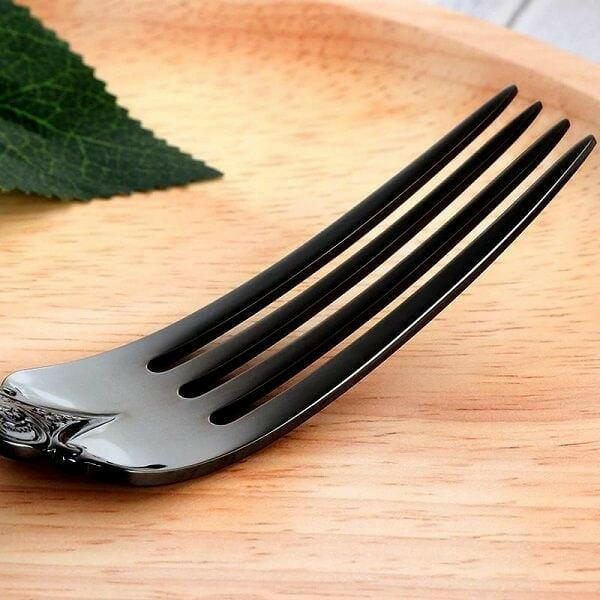 Vintage Black Flatware Set, 8 or 24 Piece