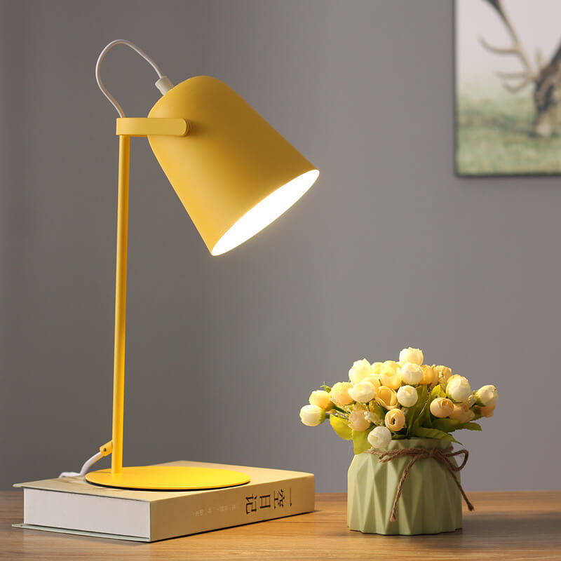 Nordic Macaron-Inspired Creative Iron Bucket Table Lamp – 1-Light Design