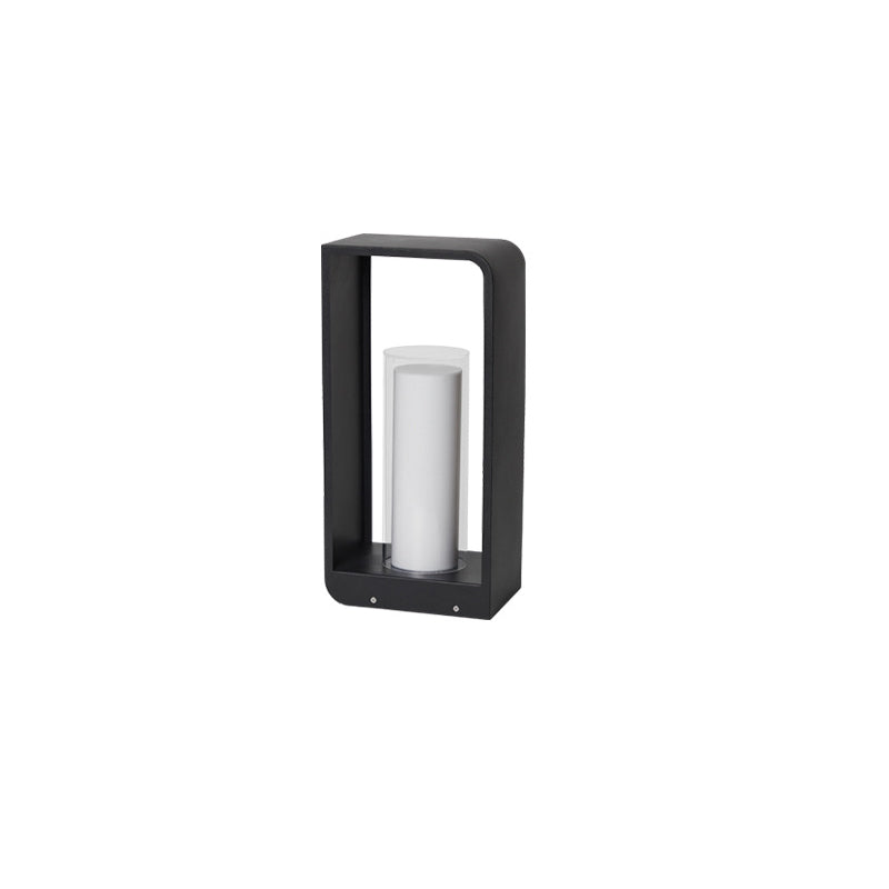 Modern Minimalist Square Stainless Steel & Acrylic LED Landscape Light, Waterproof Outdoor Lawn and Patio Fixture
