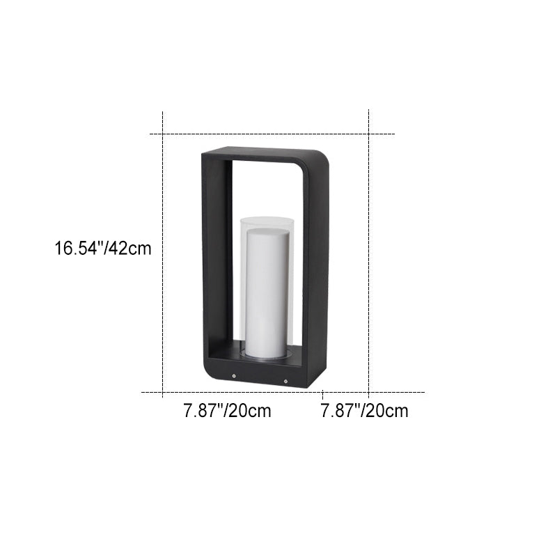 Modern Minimalist Square Stainless Steel & Acrylic LED Landscape Light, Waterproof Outdoor Lawn and Patio Fixture