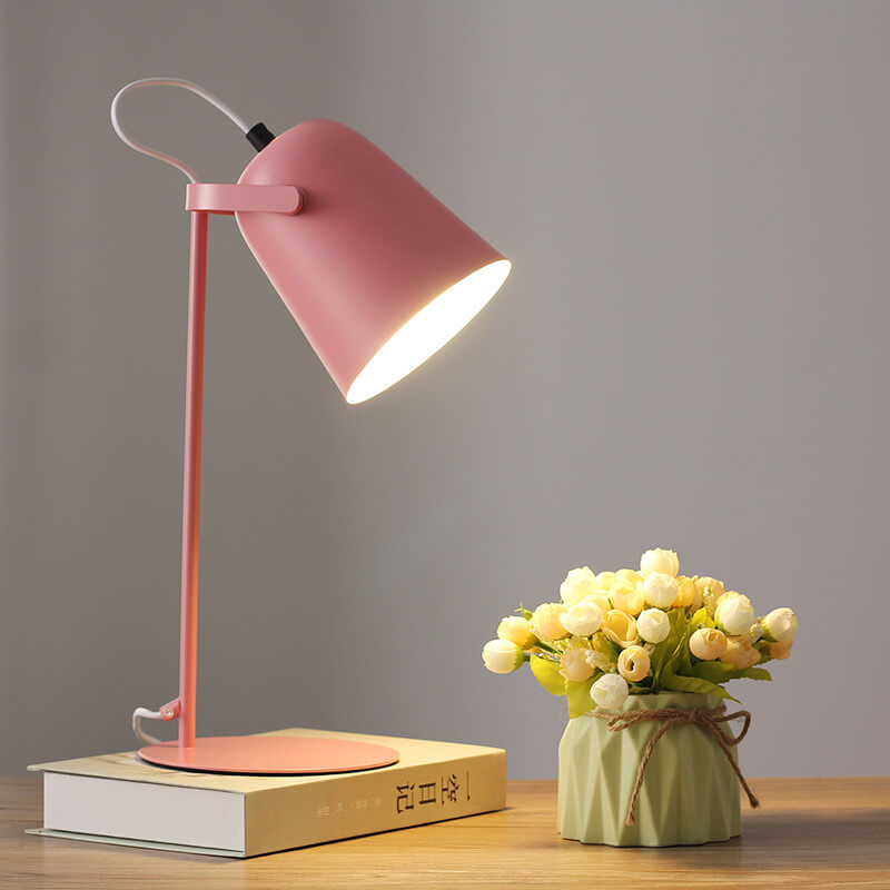 Nordic Macaron-Inspired Creative Iron Bucket Table Lamp – 1-Light Design