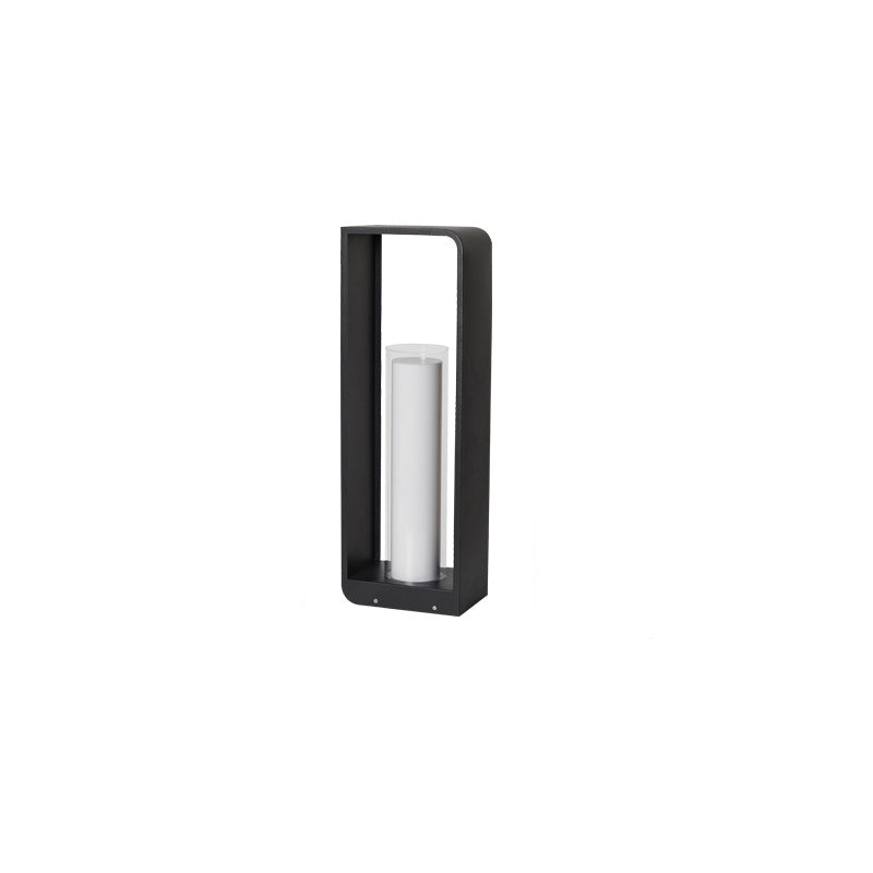 Modern Minimalist Square Stainless Steel & Acrylic LED Landscape Light, Waterproof Outdoor Lawn and Patio Fixture