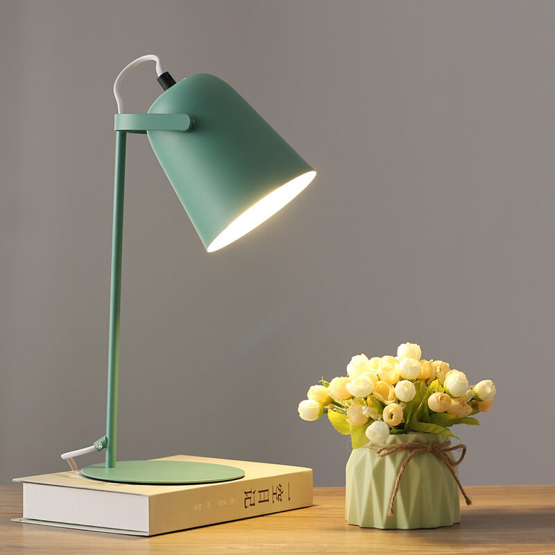 Nordic Macaron-Inspired Creative Iron Bucket Table Lamp – 1-Light Design