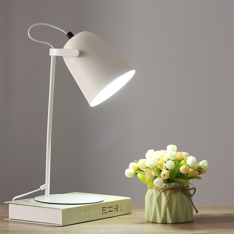 Nordic Macaron-Inspired Creative Iron Bucket Table Lamp – 1-Light Design