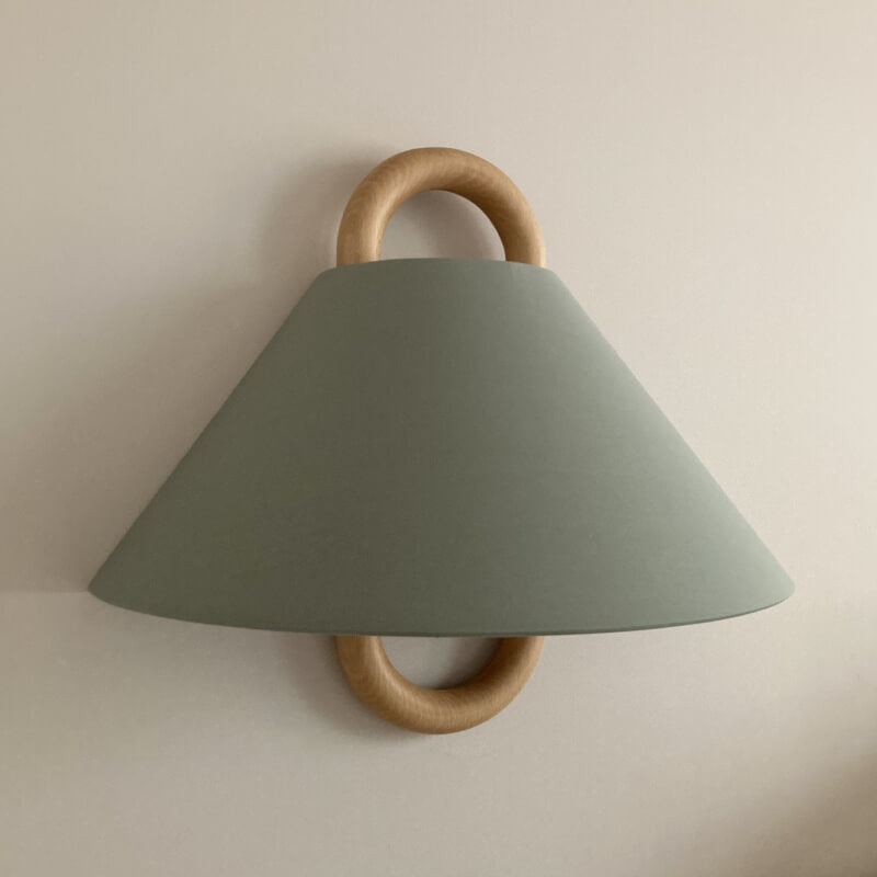 Modern Solid Wood Pleated Semi-Circular 1-Light Wall Sconce Lamp