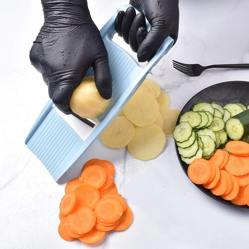 Ultimate 5‑in‑1 Mandoline Slicer for Kitchen – Multi Blade Vegetable Slicer, Veggie Cutter, Potato Chip Maker, Julienne Shredder, Waffle Cutter, Ginger & Garlic Grater