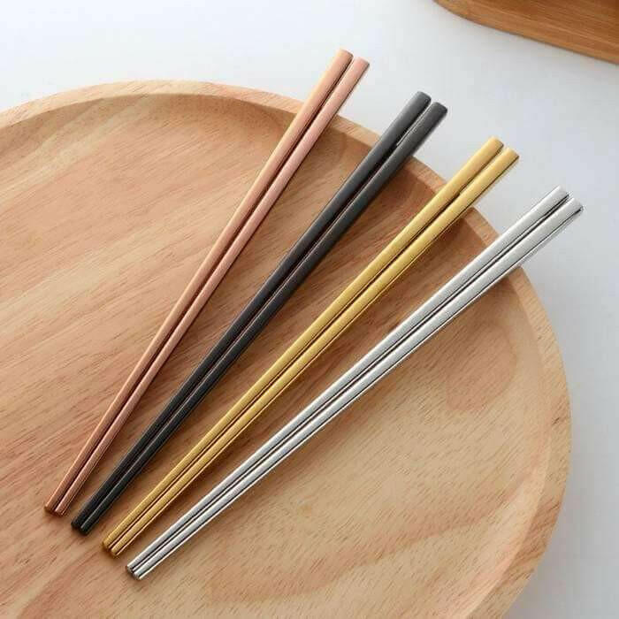 Stainless Steel Chopsticks, 4 Pairs