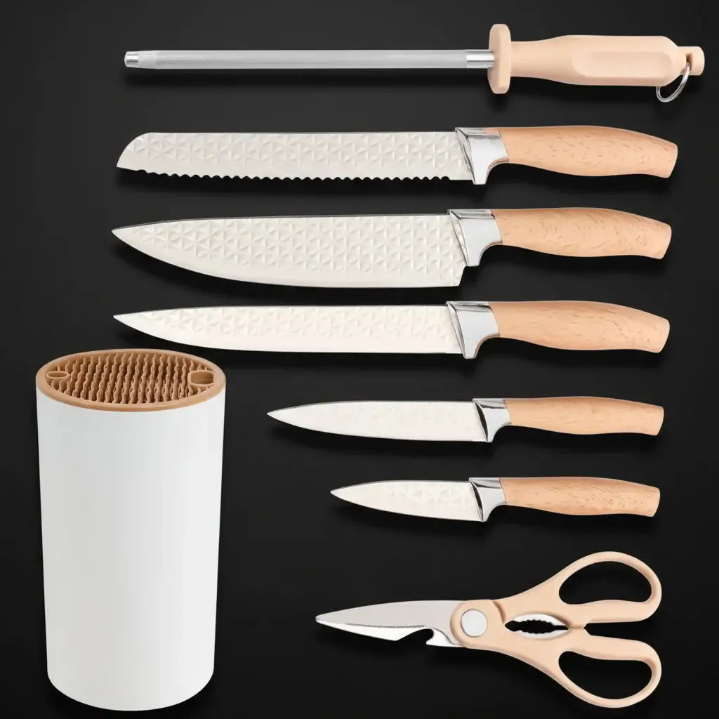 7-Piece Stainless Steel Kitchen Knife Set with Holder