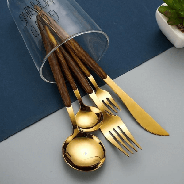 Wood Handle Cutlery Set, 5 Piece
