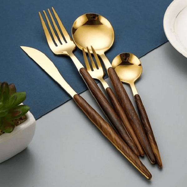 Wood Handle Cutlery Set, 5 Piece