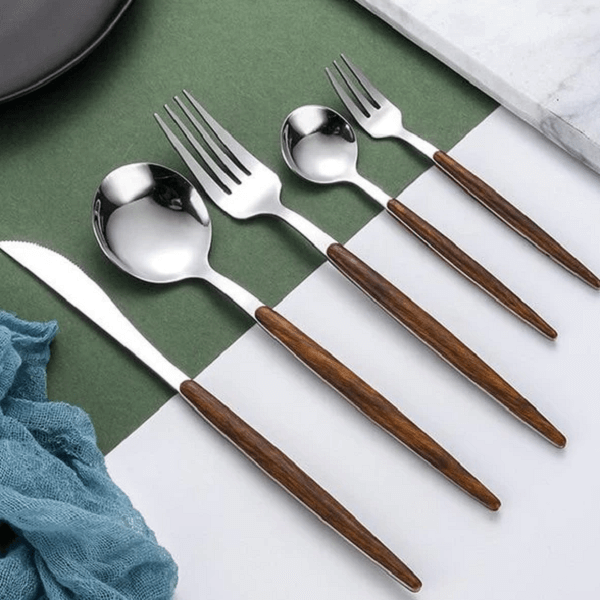 Wood Handle Cutlery Set, 5 Piece