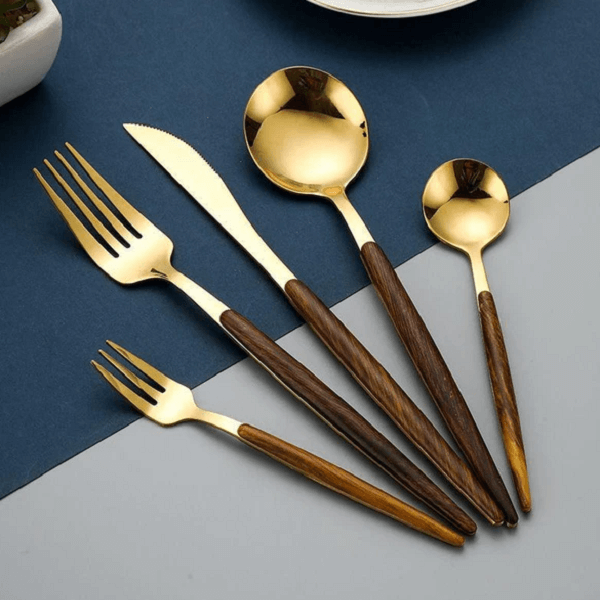 Wood Handle Cutlery Set, 5 Piece