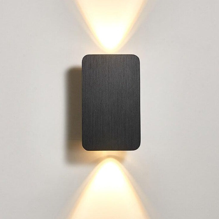 Nordic Minimalist Aluminum Rectangular Flat Panel 2-Light LED Wall Sconce