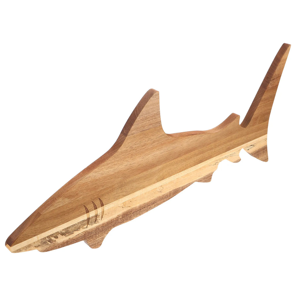 Acacia Wood Shark Charcuterie Board Serving Platter Cutting Board for Meat Cheese Bread Vegetables Ocean Themed Party Appetizer