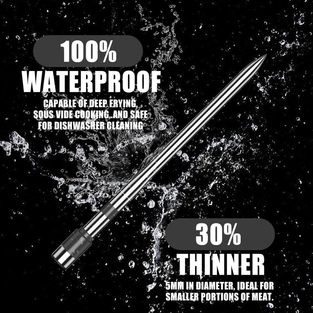 Smart Bluetooth BBQ Thermometer Wireless Meat Probe Kitchen Cooking Thermometer for Grill Oven Food Temperature Monitoring Alarm