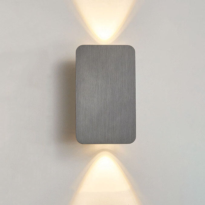 Nordic Minimalist Aluminum Rectangular Flat Panel 2-Light LED Wall Sconce