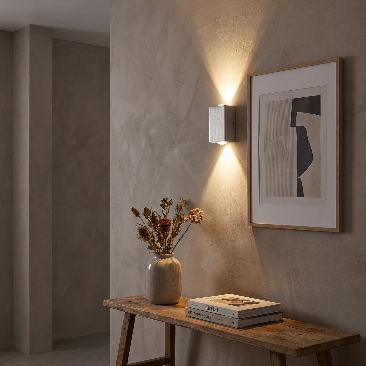 Aluminum LED Cube Wall Light in use
