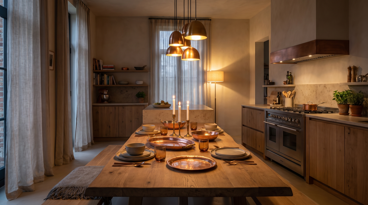 Kitchen at dusk