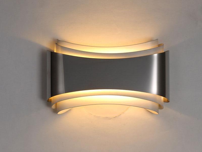 Curved LED Wall Light, Stainless Steel