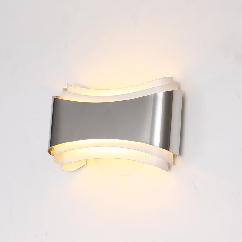 Curved LED Wall Light, Stainless Steel
