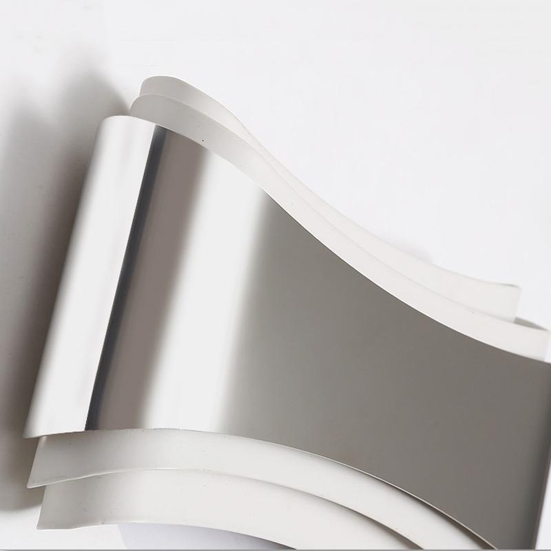 Curved LED Wall Light, Stainless Steel
